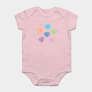 Funny Candy Conversation Hearts Baby Bodysuit